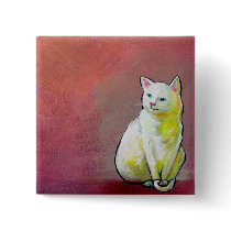 Whimsical art pet cat posing cute fun painting