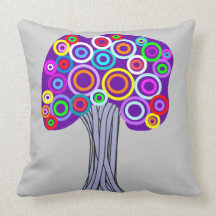 Whimsical Artsy Tree Decorative Pillow