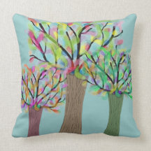 Whimsical Artsy Tree Decorative Pillow