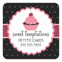 Whimsical Bakery Cupcake Pink Stickers