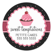 Whimsical Bakery Cupcake Pink Stickers