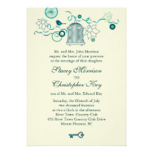 Whimsical Bird Cage Wedding Invitation