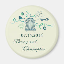 Whimsical Birdcage Save the Date Magnet
