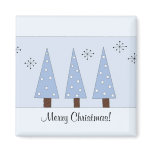 Whimsical Blue ChristmasTrees Magnet