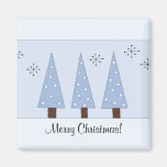 Whimsical Blue ChristmasTrees Magnet