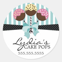 Whimsical Cake Pops Bakery Stickers