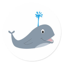 Whimsical cartoon whale t-shirts and gifts sticker