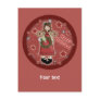 Whimsical Christmas angel and wreath Postcard