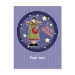 Whimsical Christmas angel with bauble Postcards