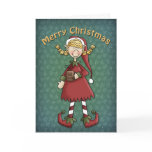 Whimsical Christmas Elf Design Card