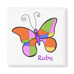 Whimsical Cubism Butterfly Magnet