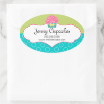 Whimsical Cupcake Bakery Stickers