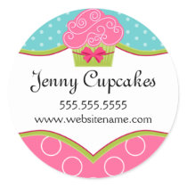 Whimsical Cupcake Bakery Stickers
