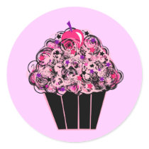 Whimsical Cupcake Round Stickers
