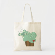 Whimsical Cupcakes Tree Butterflies Sweet Birthday Tote Bags