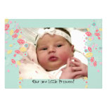 Whimsical Cute Swirl Heart Flower Tree Baby Photo Announcement