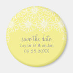 Whimsical Daisies Save the Date Magnet, Yellow