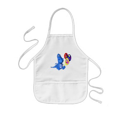 Whimsical Dragon And Balloons Kids Apron by SmilinEyesTreasures
