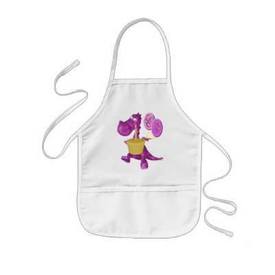 Whimsical Dragon Cupcake Balloons Kids Apron by SmilinEyesTreasures