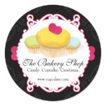 Whimsical & Elegant Cupcake Bakery Business Labels