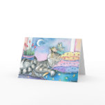 Whimsical Fairy Tabby Cat Card by Molly Harrison