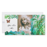 WHIMSICAL FLOURISHES bright blue white green photo cards