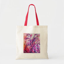 WHIMSICAL FLOURISHES bright pink purple white Bags