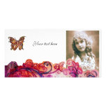WHIMSICAL FLOURISHES bright red ,pink purple white photo cards
