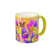 WHIMSICAL FLOWERS  AND BUTTERFLIES COFFEE MUG