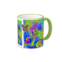 WHIMSICAL FLOWERS  AND BUTTERFLIES MUG