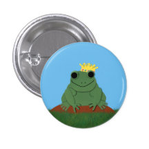 Whimsical Frog Prince with Crown Button