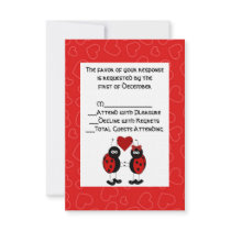Whimsical Ladybug Wedding RSVP Card