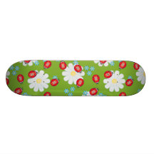 Whimsical Ladybugs On Garden Daisies Skate Board Decks