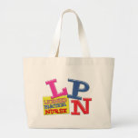 WHIMSICAL LETTERS LPN LICENSED PRACTICAL NURSE CANVAS BAG