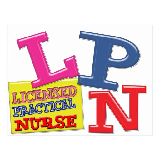 WHIMSICAL LETTERS LPN LICENSED PRACTICAL NURSE POST CARDS