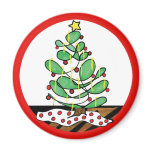 Whimsical Little Christmas Tree Magnets