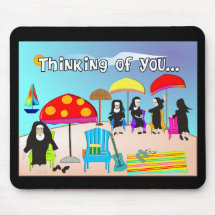 Whimsical Nun Art Gifts & Cards Mousepads
