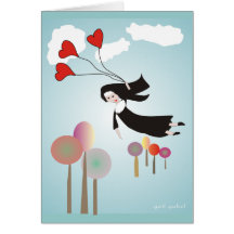 Whimsical Nun Art Gifts Greeting Card