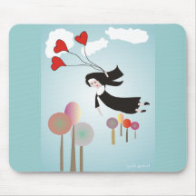 Whimsical Nun Art Gifts Mousepad