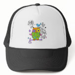 Whimsical Owl Illustration hats