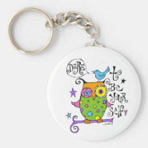 Whimsical Owl Illustration Key Chains