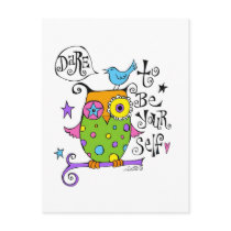 Whimsical Owl Illustration Post Cards