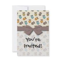 whimsical owl pattern invites