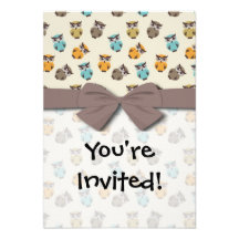 whimsical owl pattern invites