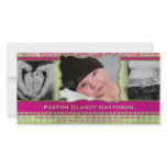 Whimsical Paisley urban & Hip Baby Announcement photo cards