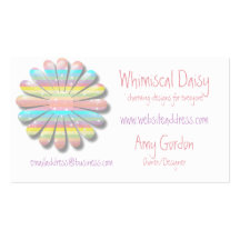 Whimsical Pastel Star Daisy Flower Business Card