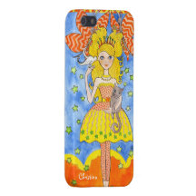 Whimsical Princess with Butterflies and Cat iPhone 5 Cases