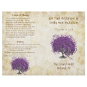 Whimsical Purple Heart Leaf Tree Wedding Program flyers