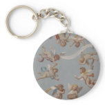 Whimsical Renaissance Cherub Angels Keychain