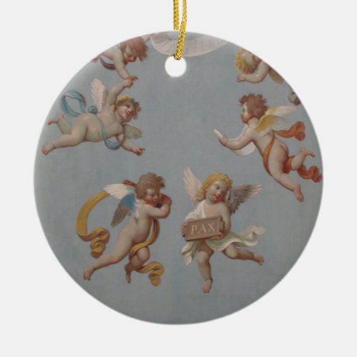 Whimsical Renaissance Cherub Angels Christmas Ornaments